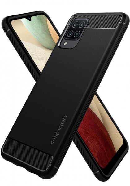 Spigen Samsung Galaxy A12 Cover Rugged Armor Mat Sort