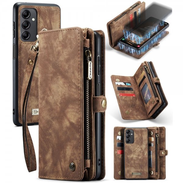 CaseMe Samsung Galaxy A14 Cover 008 Series Aftagelig Skal Brun