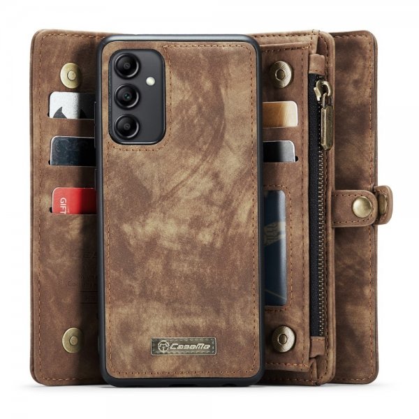 CaseMe Samsung Galaxy A14 Cover 008 Series Aftagelig Skal Brun