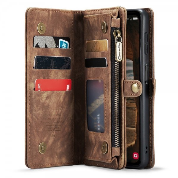 CaseMe Samsung Galaxy A14 Cover 008 Series Aftagelig Skal Brun
