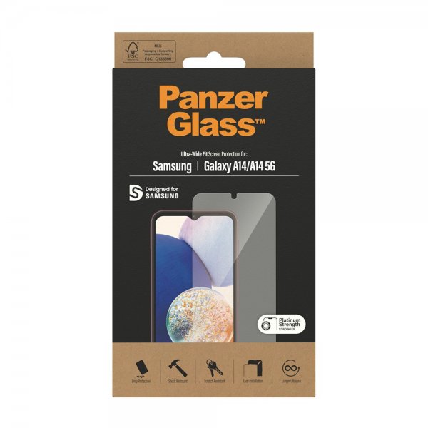 PanzerGlass Samsung Galaxy A14 Skærmbeskyttelse Ultra-Wide Fit