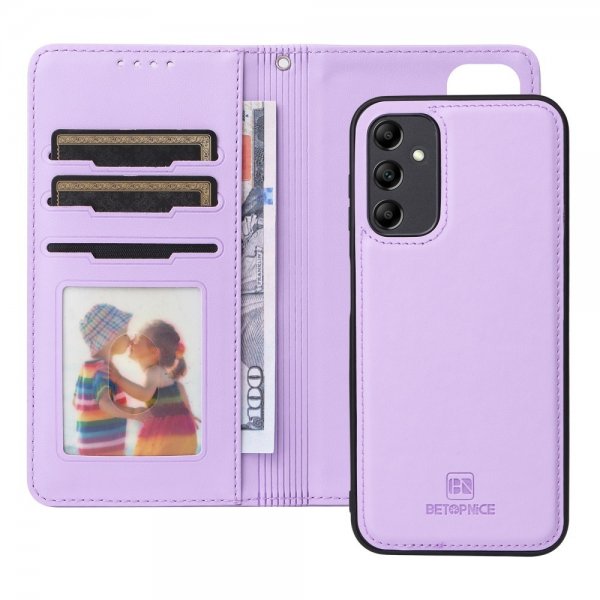 Betopnice Samsung Galaxy A14 Cover med aftageligt etui 005 Lilla