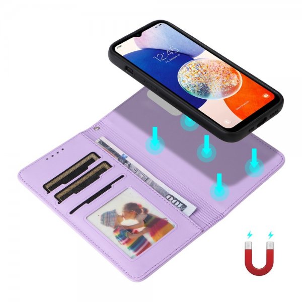 Betopnice Samsung Galaxy A14 Cover med aftageligt etui 005 Lilla