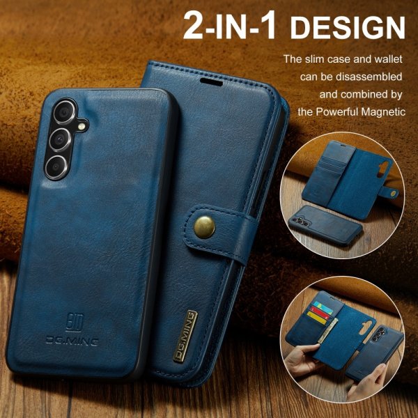 Dg.Ming Samsung Galaxy A15 Etui med Aftageligt Cover Blå
