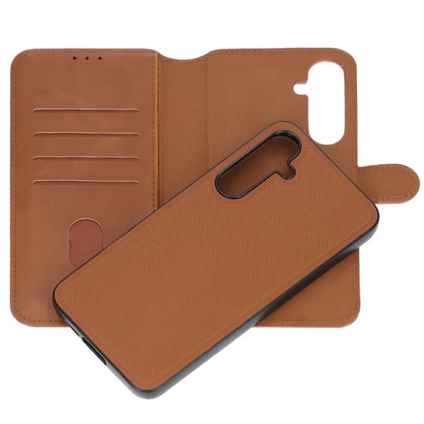 Rvelon Samsung Galaxy A15 Cover Magnetisk Aftageligt Etui Brun
