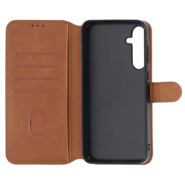 Rvelon Samsung Galaxy A15 Cover Magnetisk Aftageligt Etui Brun