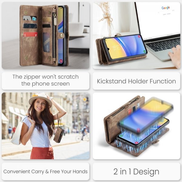 CaseMe Samsung Galaxy A16 Etui 008 Series Aftageligt Cover Brun