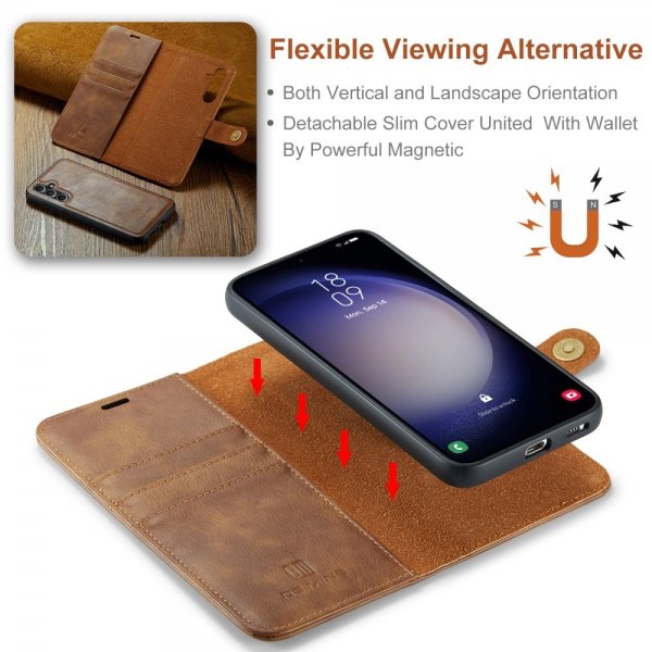 Dg.Ming Samsung Galaxy A16 Etui med Aftageligt Cover Brun