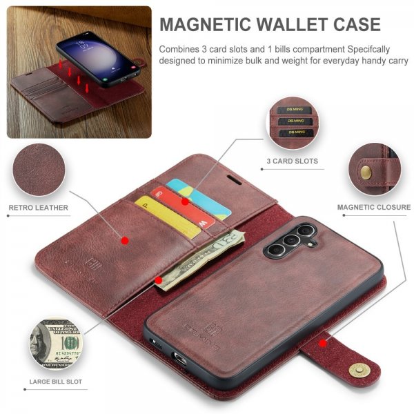 Dg.Ming Samsung Galaxy A16 Etui med Aftageligt Cover Rød
