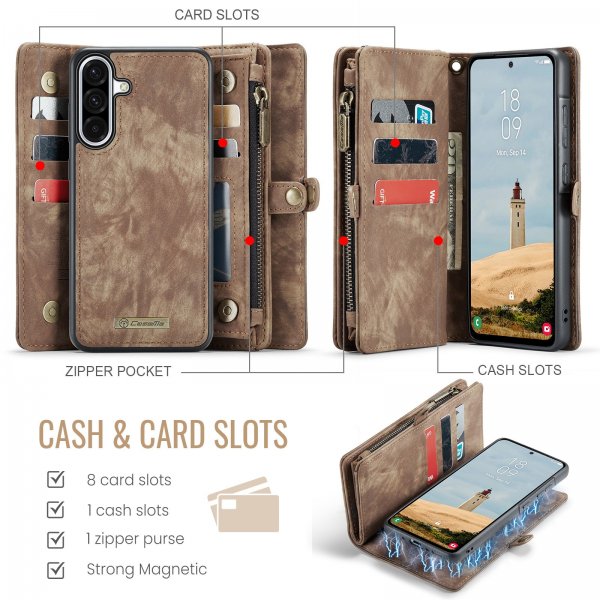 CaseMe Samsung Galaxy A17 Cover 008 Series Aftageligt Cover Brun