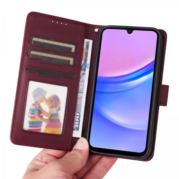 Bagsidecover Samsung Galaxy A17 Etui med Aftageligt Cover 005 Rød