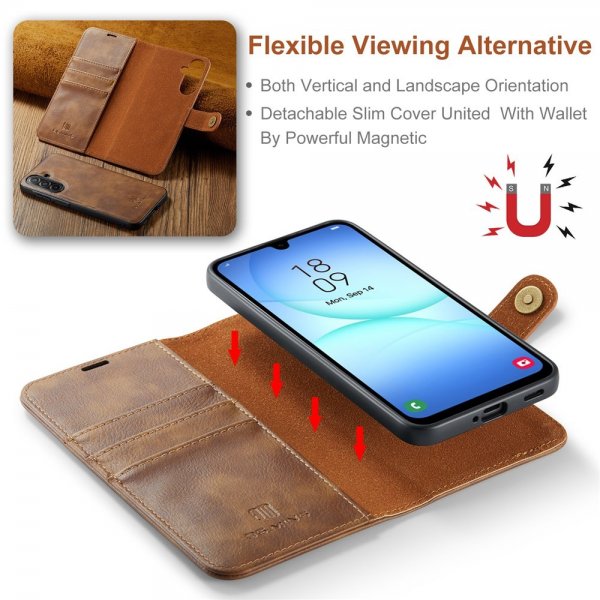 Dg.Ming Samsung Galaxy A17 Cover med Aftageligt Cover Brun