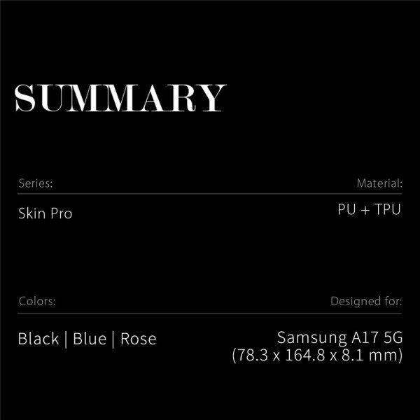Dux Ducis Samsung Galaxy A17 Cover Skin Pro Series Sort