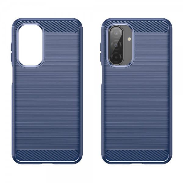 Samsung Galaxy A17 Cover Børstet Kulfibertekstur Blå
