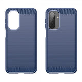 Samsung Galaxy A17 Cover Børstet Kulfibertekstur Blå