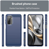 Samsung Galaxy A17 Cover Børstet Kulfibertekstur Blå