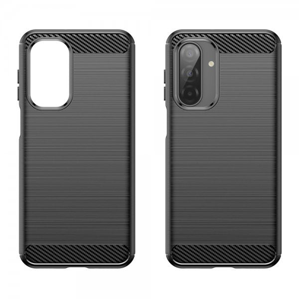 Samsung Galaxy A17 Cover Børstet Kulfibertekstur Sort