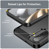 Samsung Galaxy A17 Cover Børstet Kulfibertekstur Sort