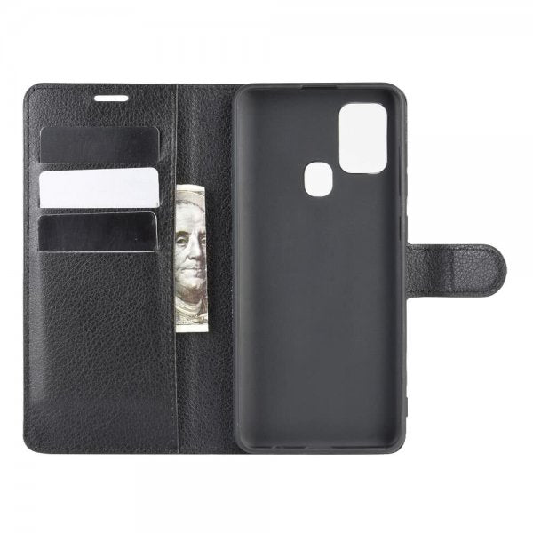 Samsung Galaxy A21s Etui Litchi Sort