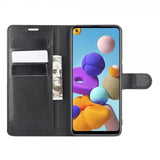 Samsung Galaxy A21s Etui Litchi Sort
