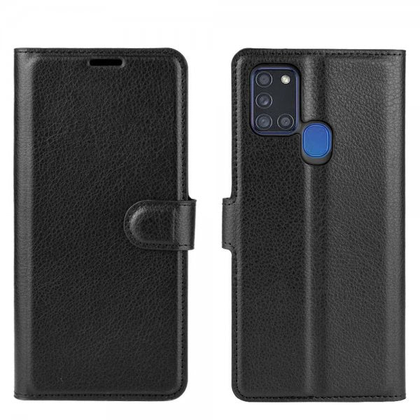 Samsung Galaxy A21s Etui Litchi Sort