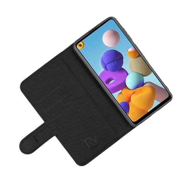 Rvelon Samsung Galaxy A21s Cover Magnetisk Aftageligt Etui Sort