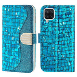Samsung Galaxy A22 4G Cover Krokodillemønster Glitter Blå