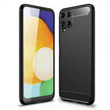 Samsung Galaxy A22 4G Cover Børstet Kulfibertekstur Sort
