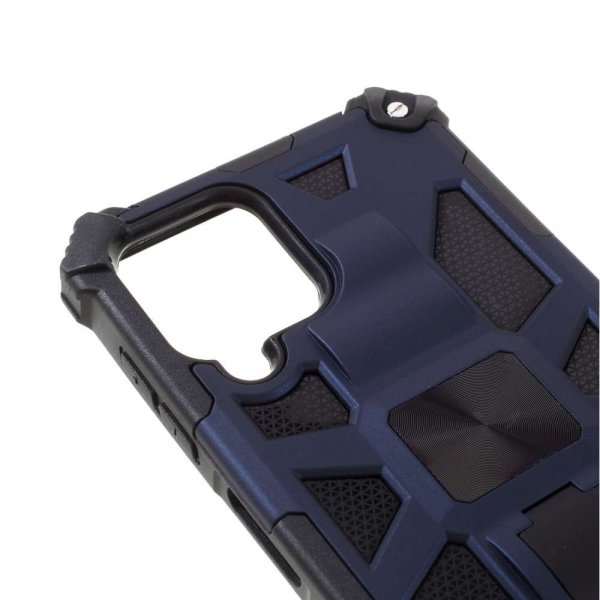 Samsung Galaxy A22 4G Cover med metalplade, stativfunktion, blå