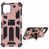 Samsung Galaxy A22 4G Cover med Metalplade Stativfunktion Rosa Guld