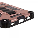 Samsung Galaxy A22 4G Cover med Metalplade Stativfunktion Rosa Guld