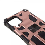 Samsung Galaxy A22 4G Cover med Metalplade Stativfunktion Rosa Guld