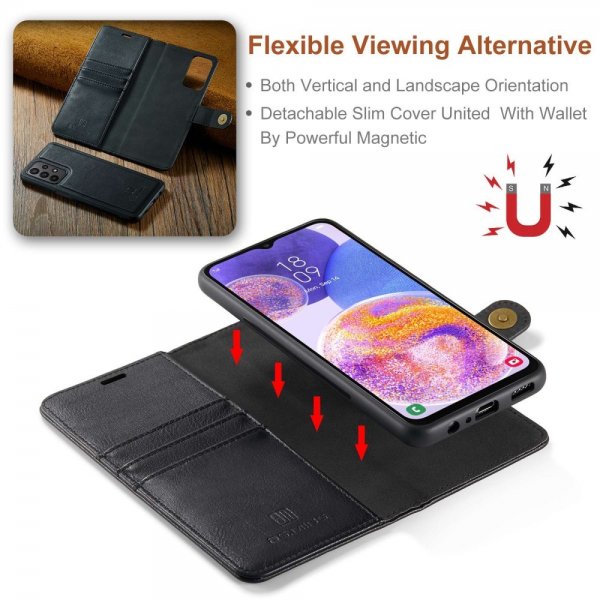 Dg.Ming Samsung Galaxy A23 5G Etui med Aftageligt Cover Sort