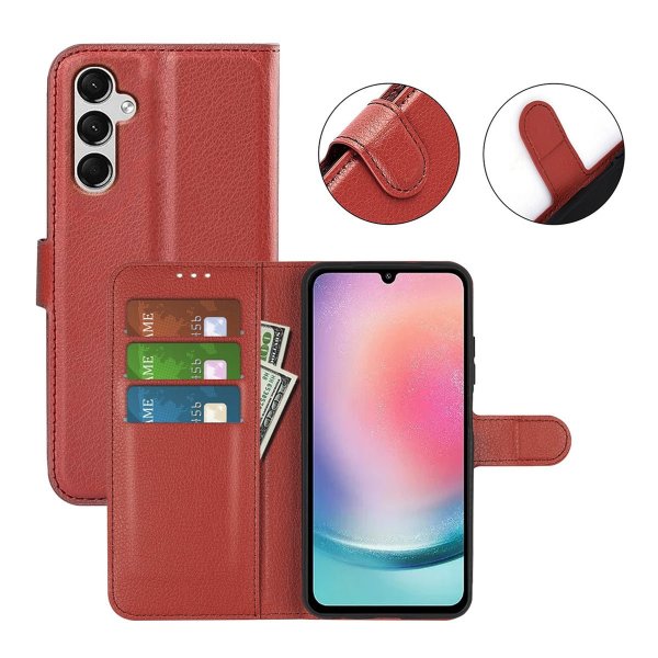 Samsung Galaxy A25 Cover med Stativ Brun