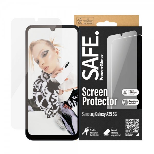 SAFE by PanzerGlass Samsung Galaxy A25 Skærmbeskytter Ultra-Wide Fit EasyAligner