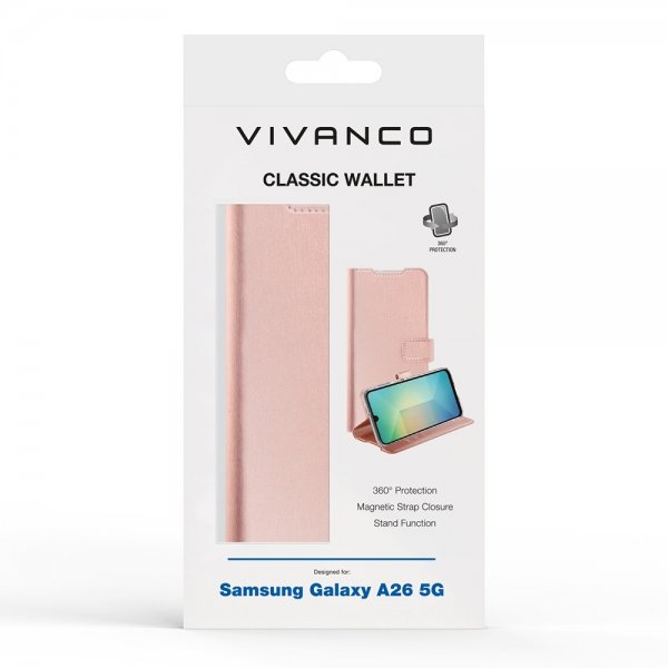 Vivanco Samsung Galaxy A26 Etui Classic Wallet Rosaguld