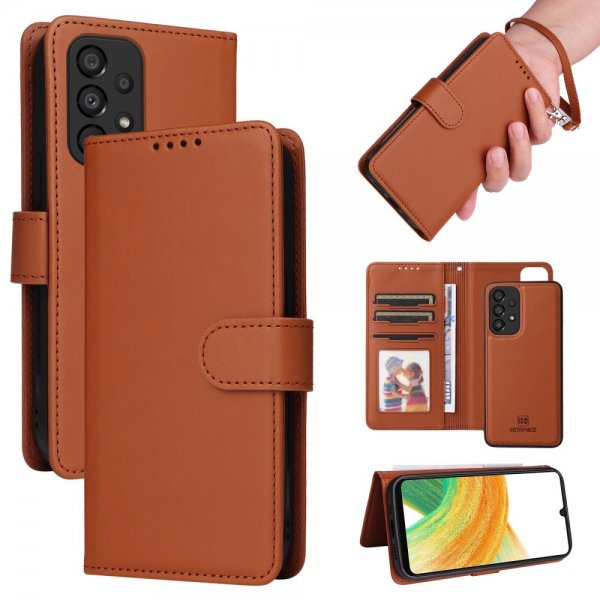 Betopnice Samsung Galaxy A33 5G Etui med aftageligt Cover 005 Brun