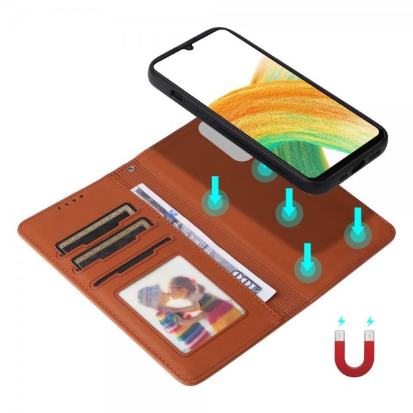 Betopnice Samsung Galaxy A33 5G Etui med aftageligt Cover 005 Brun