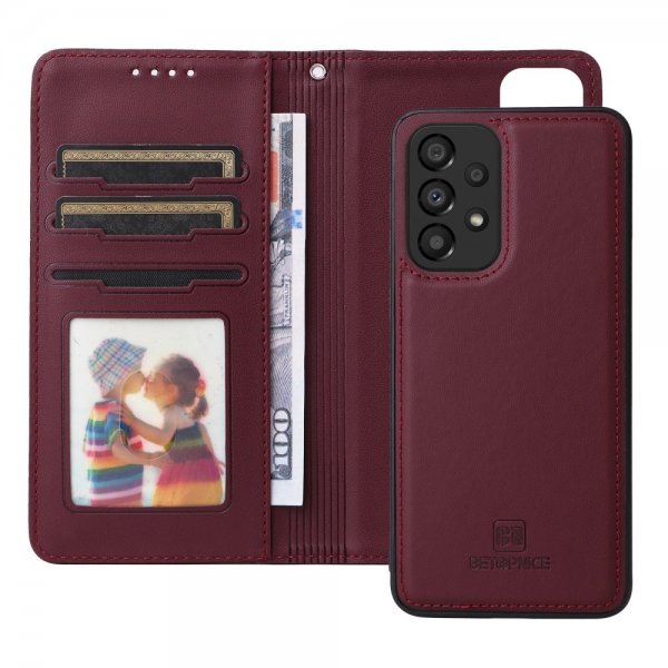 Betopnice Samsung Galaxy A33 5G Etui med aftageligt Cover 005 Rød
