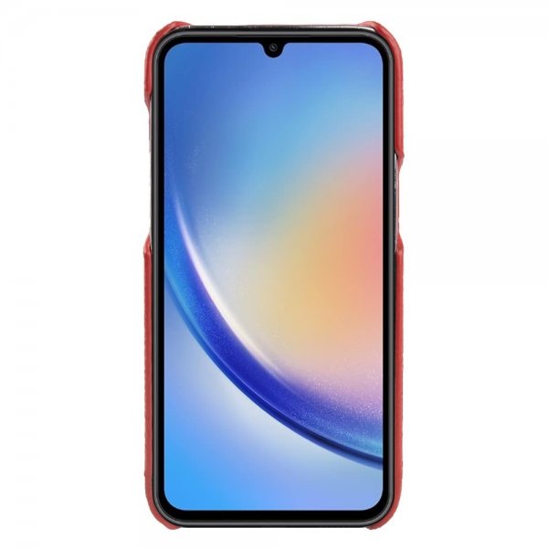 Samsung Galaxy A34 5G Cover Ægte Læder Rød