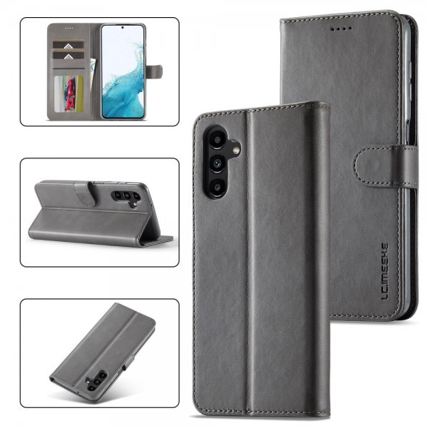 Lc.Imeeke Samsung Galaxy A35 Cover med Kortrum Stativfunktion Grå