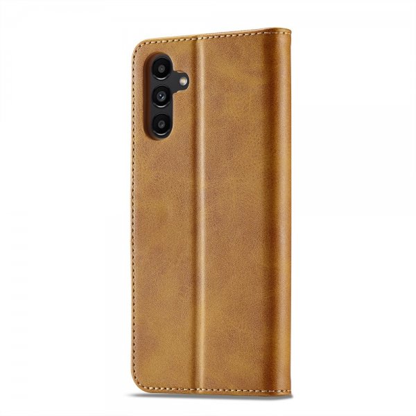 Lc.Imeeke Samsung Galaxy A35 Cover med Kreditkortholder Kickstand Lysbrun