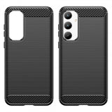 Samsung Galaxy A35 Cover Børstet Kulfibertekstur Sort