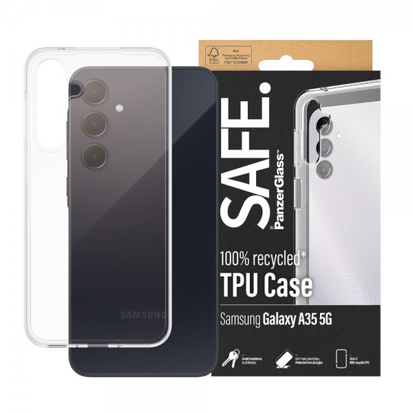 SAFE by PanzerGlass Samsung Galaxy A35 Cover blødt TPU-etui Gennemsigtigt