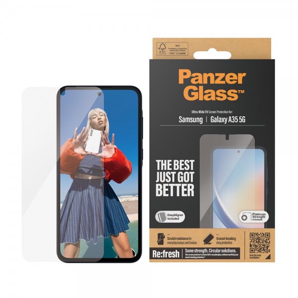 PanzerGlass Samsung Galaxy A35 Skærmbeskyttelse Ultra-Wide Fit EasyAligner