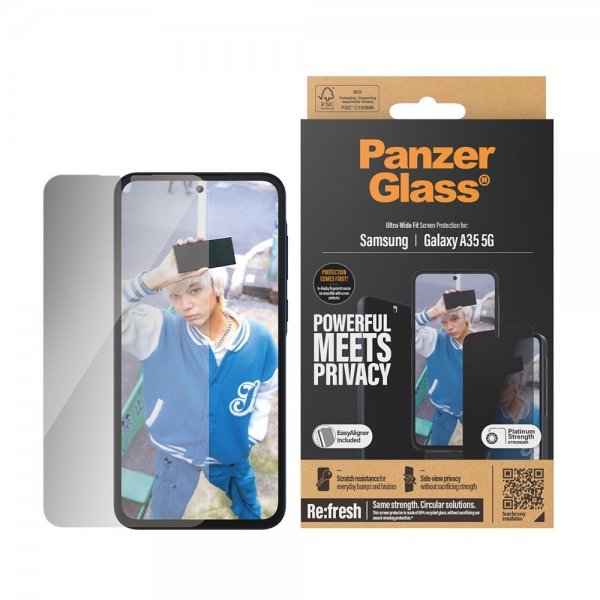 PanzerGlass Samsung Galaxy A35 Skærmbeskyttelse Ultra-Wide Fit Privacy EasyAligner