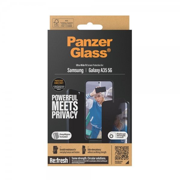 PanzerGlass Samsung Galaxy A35 Skærmbeskyttelse Ultra-Wide Fit Privacy EasyAligner