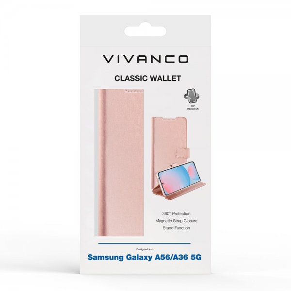 Vivanco Samsung Galaxy A36/Galaxy A56 Etui Classic Wallet Rosaguld