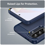 Samsung Galaxy A36/Galaxy A56 Cover Børstet Kulfibertekstur Blå