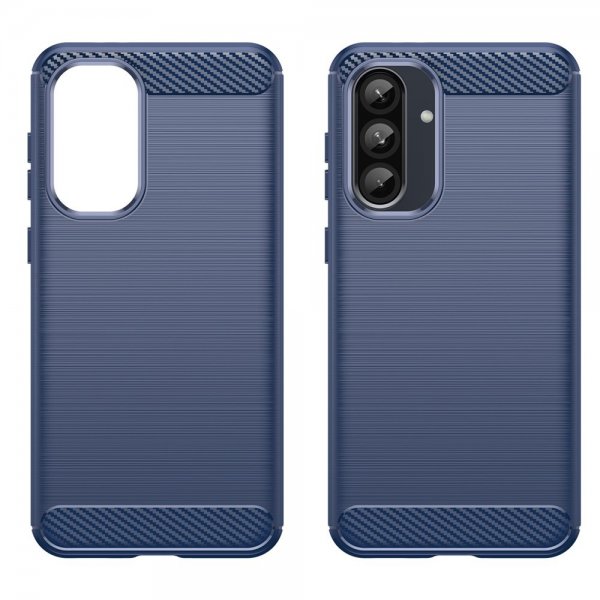 Samsung Galaxy A36/Galaxy A56 Cover Børstet Kulfibertekstur Blå